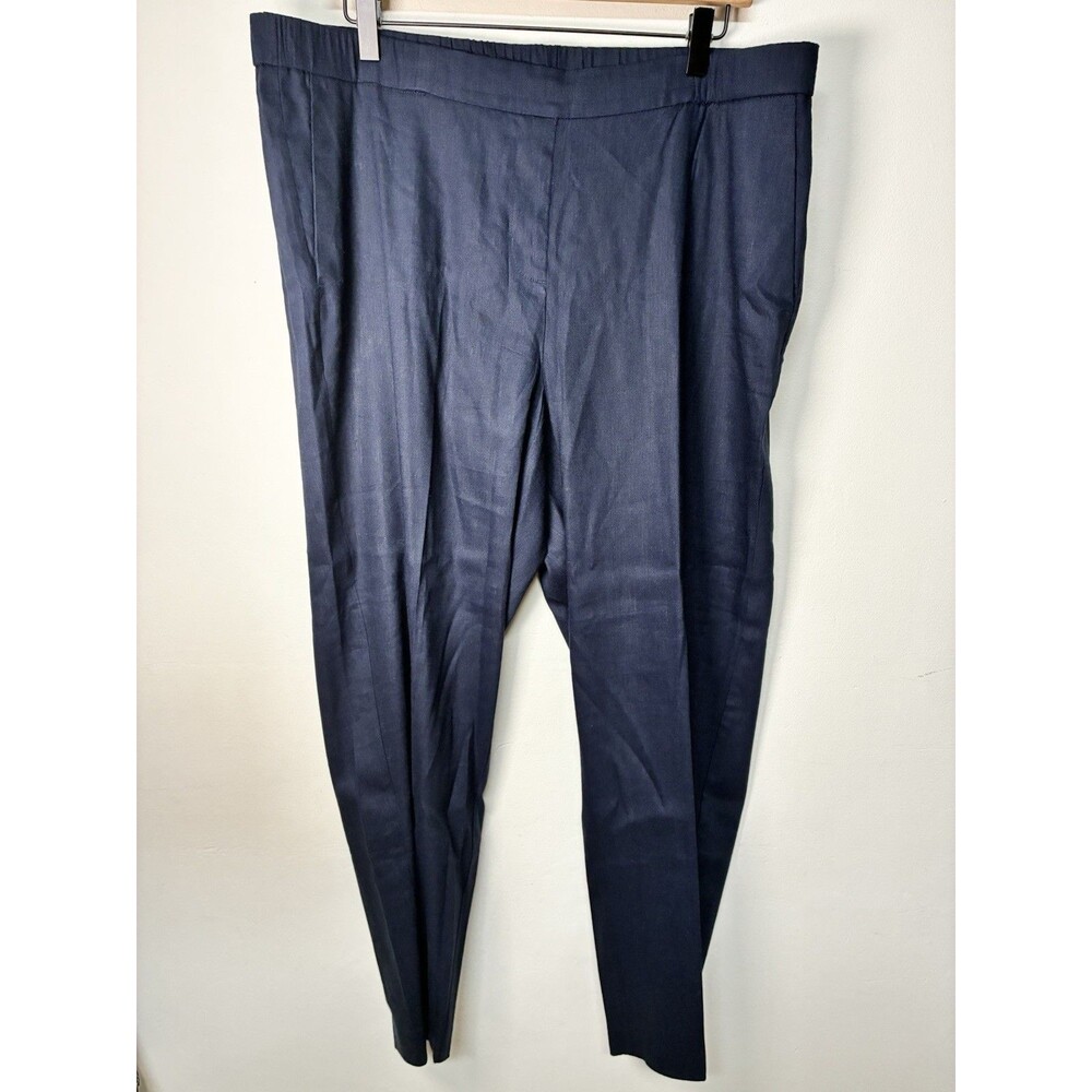 J.Jill Linen Stretch Pants Women’s XL Tall NWT Navy Blue Pull On Coastal